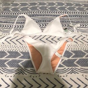 J Crew white bikini top and bottoms